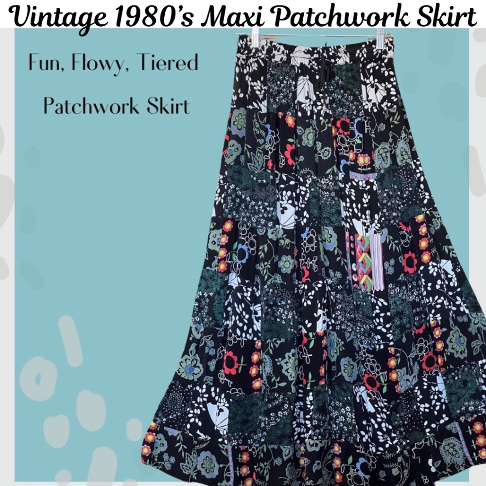 VINTAGE 1980’s Bohemian Maxi Skirt - women’s small